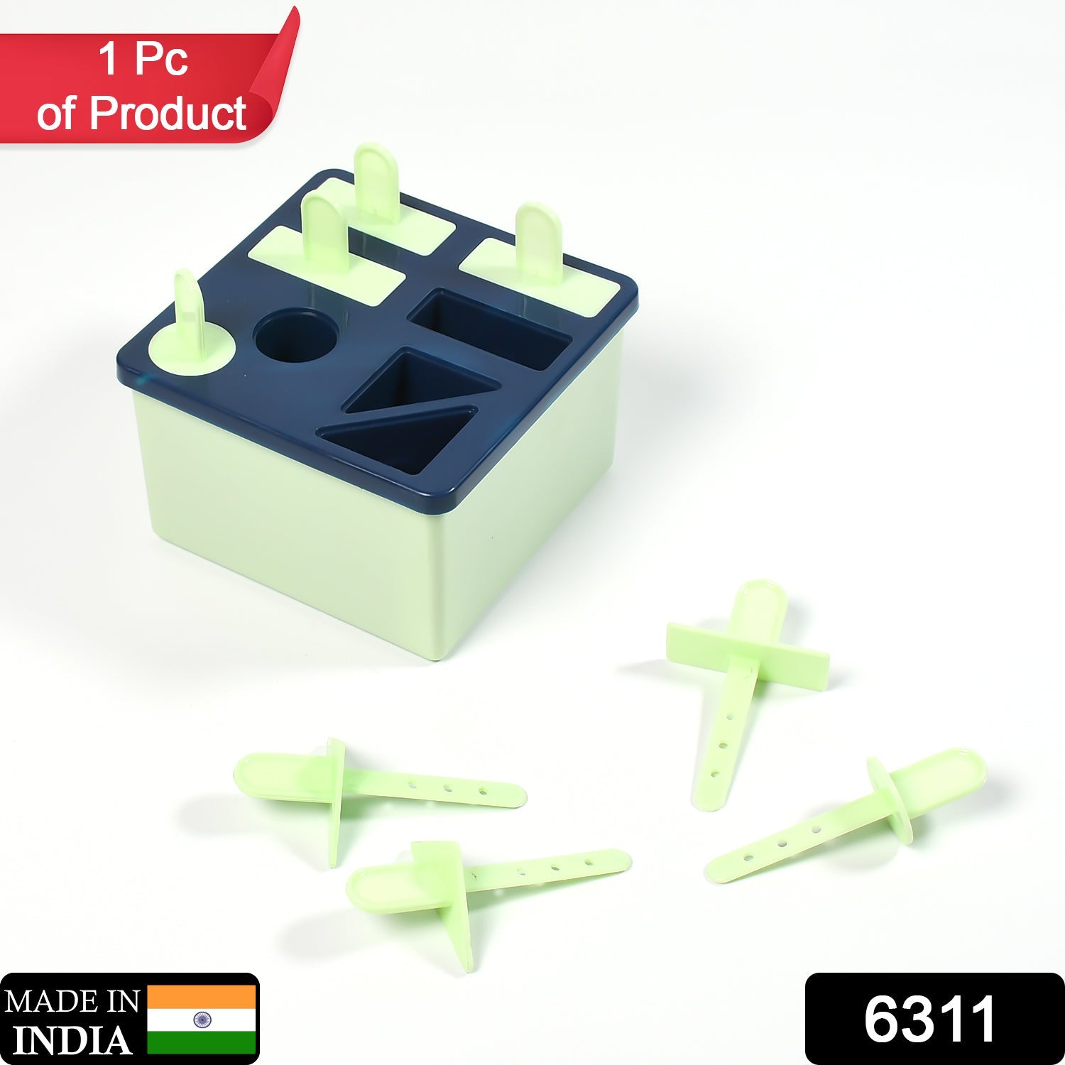 6311 Plastic Kulfi Mould, Kulfi Moulds 8 pcs Tray Ice Cream Mould Reusable Frozen Kulfi Maker Popsicle Sticks Lolly Ice Popsicle Candy Mould for Children (pista Color) DeoDap 6311 Plastic Kulfi Mould, Kulfi Moulds 8 pcs Tray Ice Cream Mould Reusable Frozen Kulfi Maker Popsicle Sticks Lolly Ice Popsicle Candy Mould for Children (pista Color) DeoDap